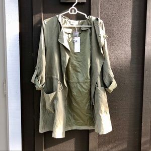 New Green Satiny Tie Coat